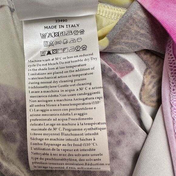 Cristinaeffe Women's Floral Lilac Short Sleeve Stretch Top Blouse Sz 42/6 Italy - Picture 14 of 14